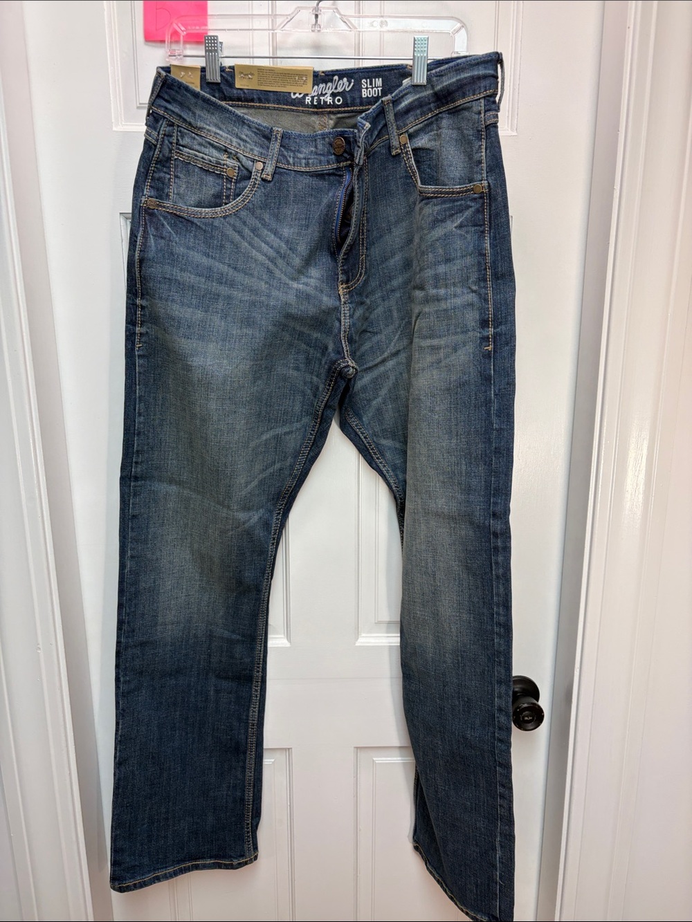 Wrangler Slim Straight Jeans - Dark Blue Wash